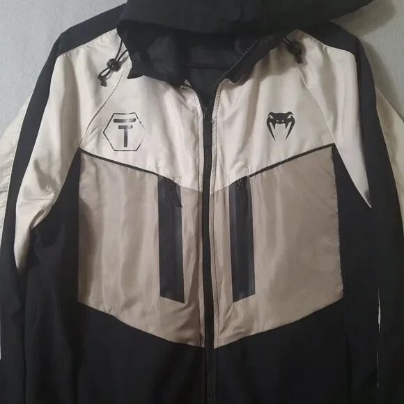 Venum Transcendent Titans Evolve Track Jacket Men’s Large Beige Black Snake Logo - Picture 2 of 12